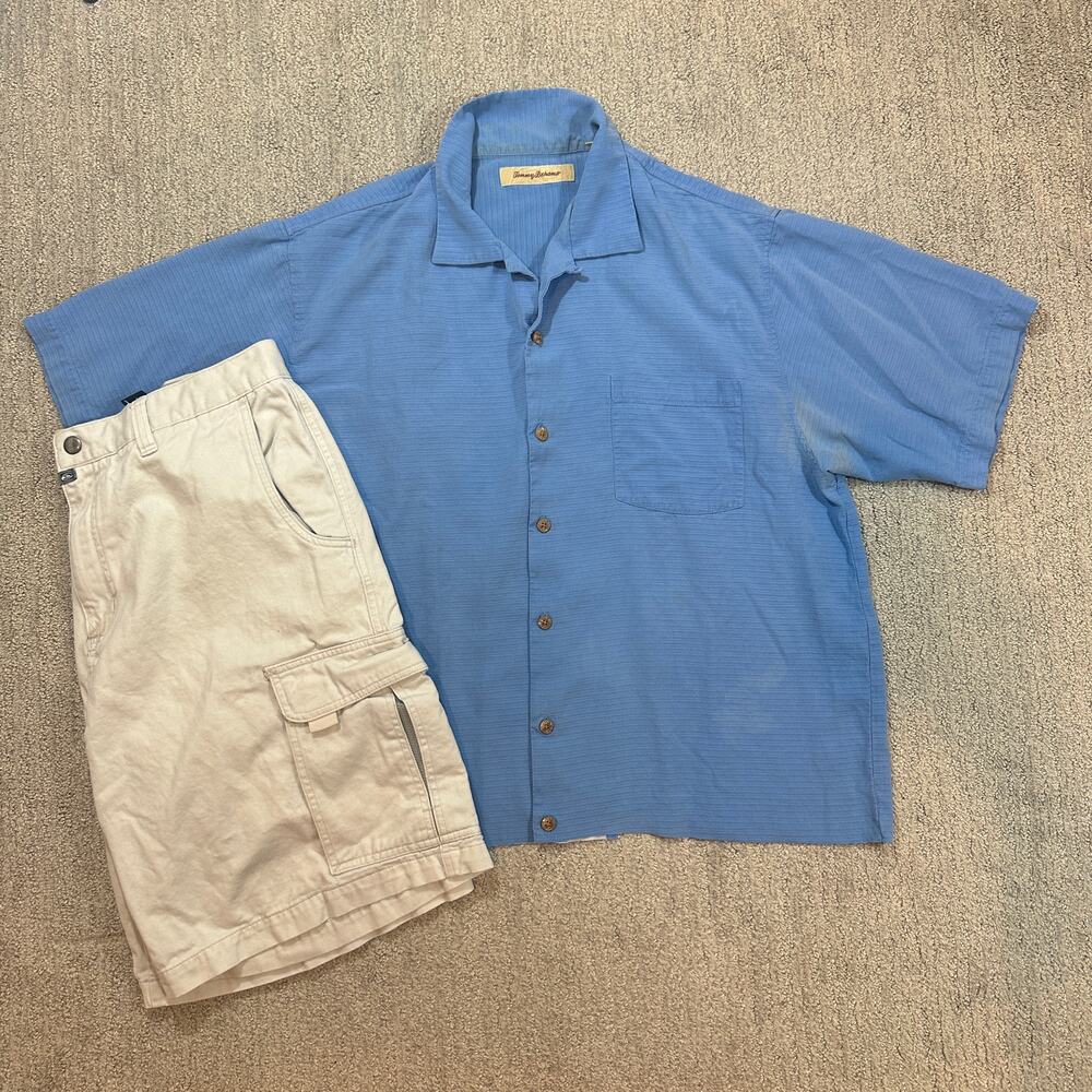 Blue Y2K Surf Style Boxy Cropped Button Up Shirt